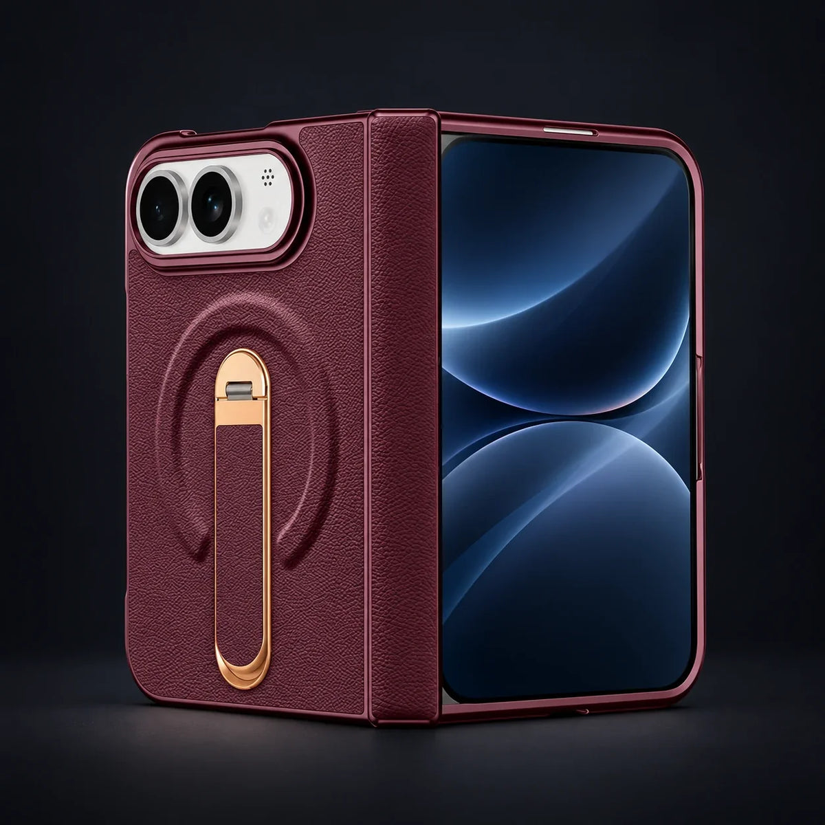NØVA Duo Stand — maroon studio finish visualization