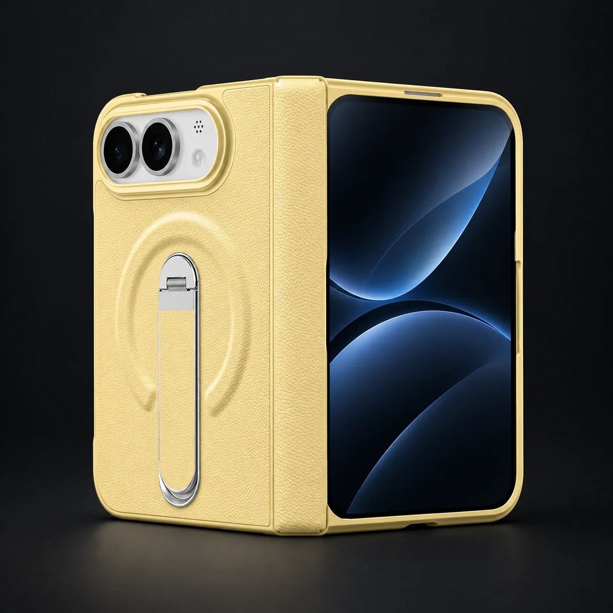NØVA Duo Stand — yellow studio finish visualization