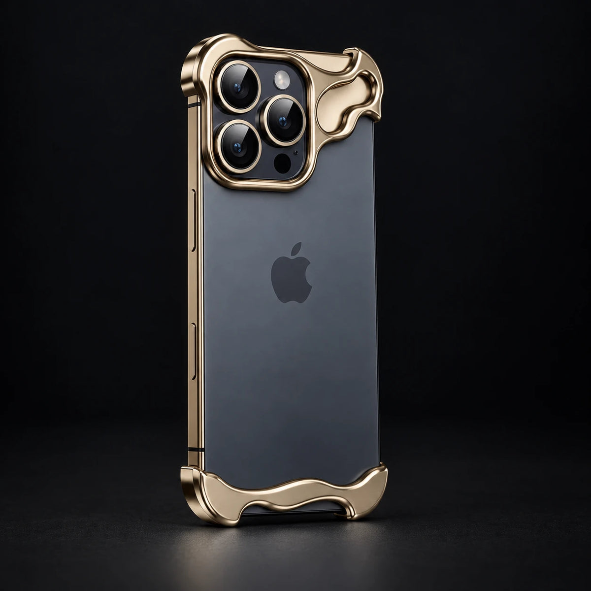 NØVA Twin – desert titanium case finish on an example phone, dark studio photograph